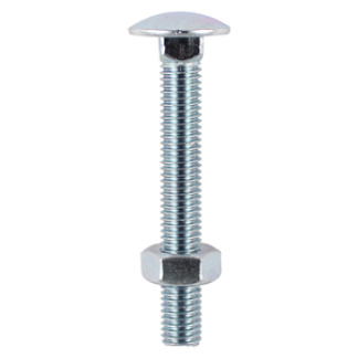 M12 x 150 Coach Bolt & Nut BZP (Box 10