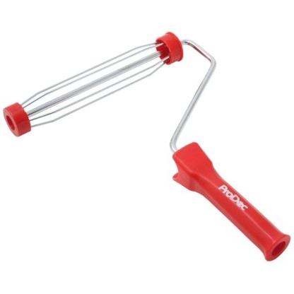 9" x 1.5" cage Roller frame 5 wire, 8mm bar, with plastic screw fit handle.
