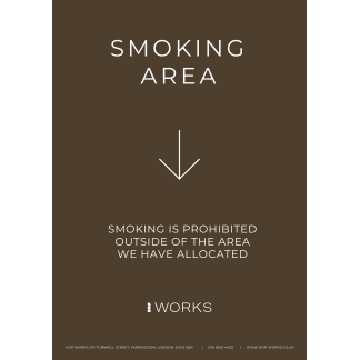 HOP001 Smoking Area Below sign A4 - 3mm foamex