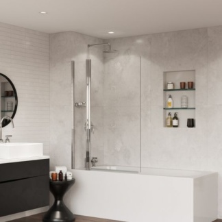 Coram 1050mm Square Bathscreen with panel