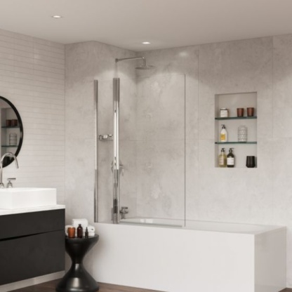 Coram 1050mm Square Bathscreen with panel