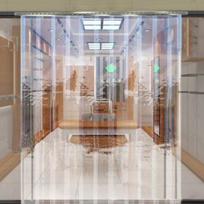PVC Strip Curtain 2400mm x 2400mm having 300mm wide x 3mm thick clear strips