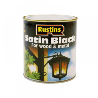 RUSBS1L Satin Black Paint Quick Drying 1 Litre Multi Surface