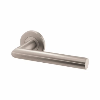 Stainless Steel Lever On Rose Handle Set