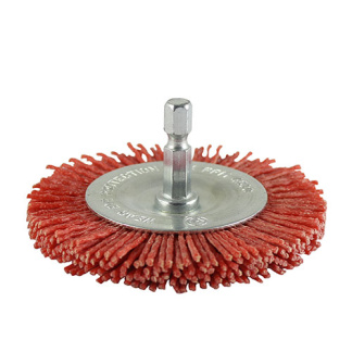 75mm - Drill Wheel Brush - Nylon - Blister Pack of 1