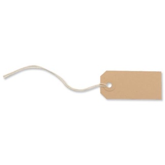Tag Label Strung 70x35mm Buff (Pack 1000)