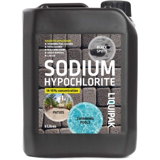 Liquipak Sodium Hypochlorite 5L Patio Cleaner | High Strength, Swimming Pool Liquid Chlorine 5L