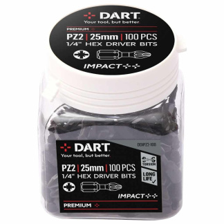 DART PZ2 25mm screwdriver bit Pk100