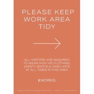 HOP001 Please keep work area tidy Right sign A4 - 3mm foamex