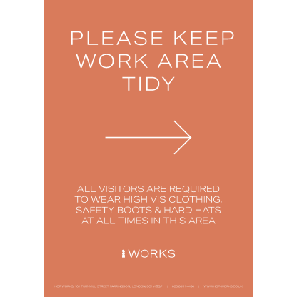 HOP001 Please keep work area tidy Right sign A4 - 3mm foamex