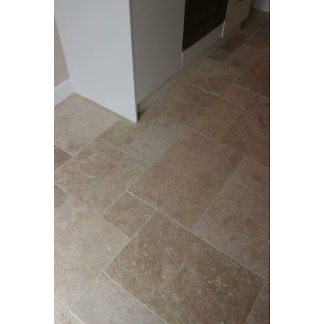 100 x 100 x 10mm Classic Travertine - Tumbled - Unfilled (per sqm)