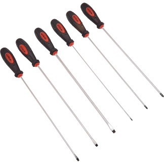 6 Piece long reach screwdriver set