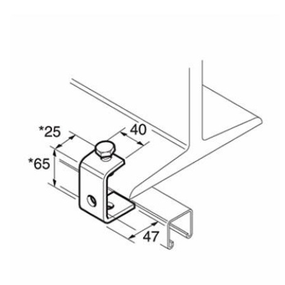 Unistrut P1271 Beam Clamp With Cone Point