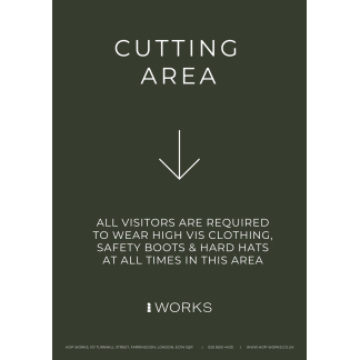 HOP001 Cutting Area below sign A3 - 3mm foamex