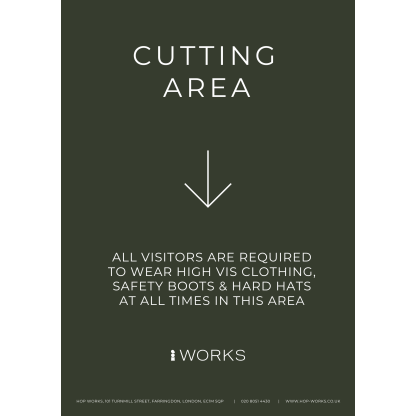 HOP001 Cutting Area below sign A3 - 3mm foamex