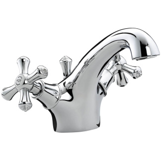 Bristan Colonial Basin Mixer Tap With Pop Up Waste Finishes Available : Chrome / Gold