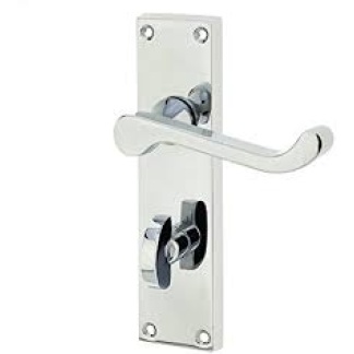 Victorian Scroll Door Handles Bathroom Polished
