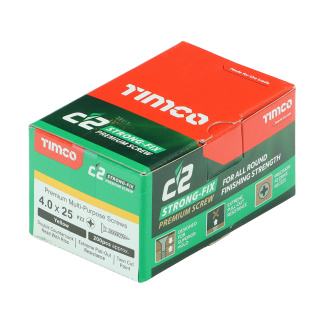 4.0 X 25 C2 Strong-Fix PZ Double CSK Twin-Cut Yellow Box 200