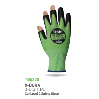 Size 9 X-DURA 3 digit PU cut level C safety glove
