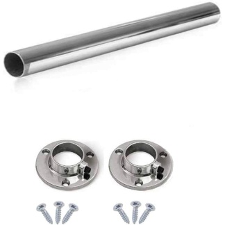 Wardrobe Rail - Round - Polished Chrome 25 x 2500