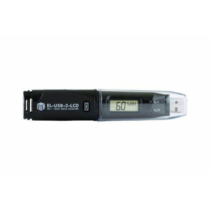 EL-USB-2-LCD TEMPERATURE & RH, DATA LOGGER, 16K READINGS, BUILT-IN SENSOR, VISUAL ALARMS WITH LCD