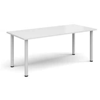 White Meeting Table, 140x80x75 cm, white leg