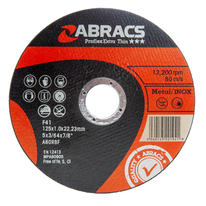 125mm x 1mm Abracs Proflex Extra Thin INOX Cutting Disc (25 Pack)