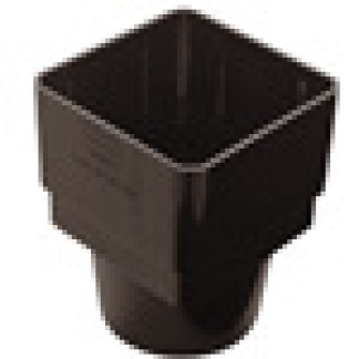 Square-line to Round Downpipe Adaptor in Black