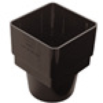Square-line to Round Downpipe Adaptor in Black