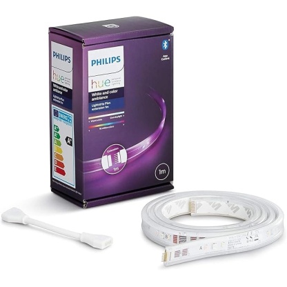 Philips Hue Lightstrip Extension v4 [1 m] White and Colour Ambiance Smart LED Kit with Bluetooth, Compatible with Alexa, Google Assistant and Apple HomeKit