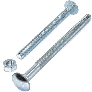 M12 x 240 Cup Square Bolt and Nuts Galv Bx 10
