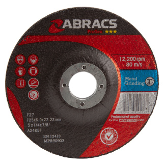 125mm x 6mm Abracs Proflex Metal Grinding Discs with DPC Centre (25 Pack)
