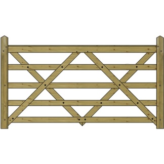 7'0" Forester 5 Bar Field Gate 70% PEFC Certified