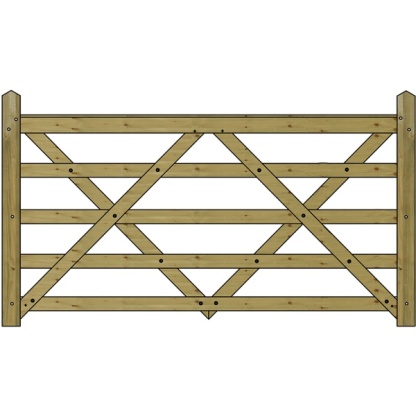 7'0" Forester 5 Bar Field Gate 70% PEFC Certified