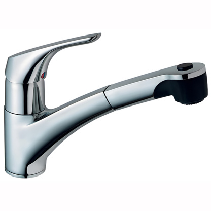 Cerasprint Polished Chrome Kitchen Sink Mixer Tap With Pull Out Spout