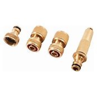4 Pcs Hose Pipe Connector, 1/2 Inch and 3/4 Inch Brass