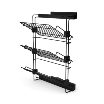 Pull-out side shoe rack for closets and walk-in closets Hack, Right, Textured black painted, Steel