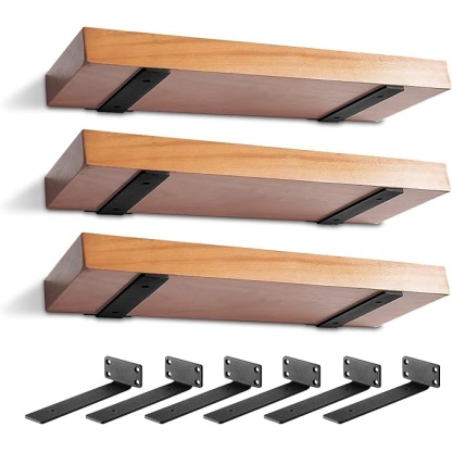 8 inch - 6 Pack Heavy Duty Floating Shelf Brackets(1/5”-Thick)