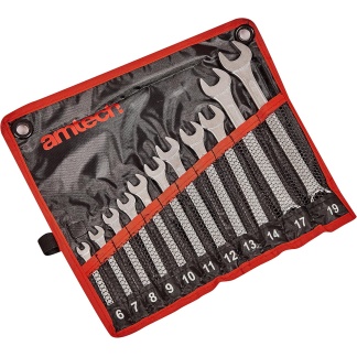 11 piece combination spanner set with storage pouch