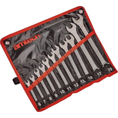 11 piece combination spanner set with storage pouch