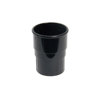 Plastic Guttering 68mm Black Round Downpipe Connector Socket