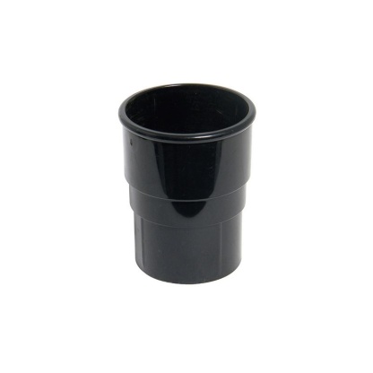 Plastic Guttering 68mm Black Round Downpipe Connector Socket