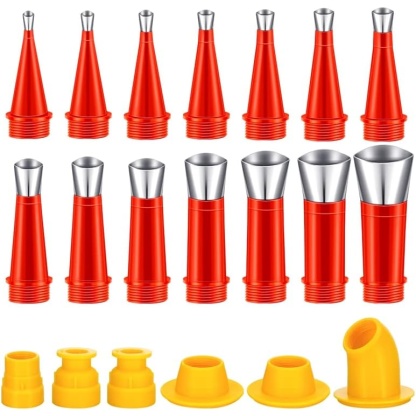 20 Pcs Universal Rubber Nozzle Tool Kit, Stainless Caulking Nozzle Tips