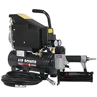 110v Compressor 24L C/w spray gun, tyre inflator , hose & fittings
