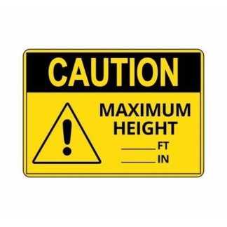 Caution 'MAXIMUM HEIGHT 4.0 METRES'