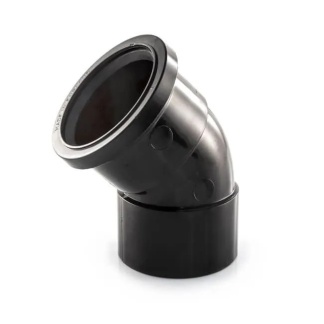 82mm x 135° Black Soil & Vent Offset Bend Socket/Spigot