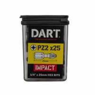 DART PZ2 25mm impact Driver Bit - Pack 10