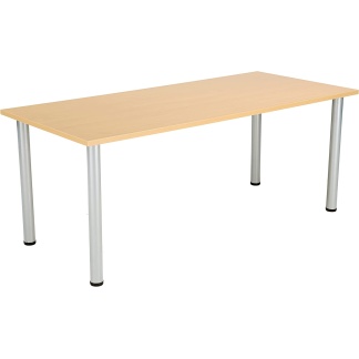 DYNO Impulse Boardoom Table - 2400mm x  1200mm - Oak Top / Silver Legs