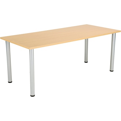 DYNO Impulse Boardoom Table - 2400mm x  1200mm - Oak Top / Silver Legs