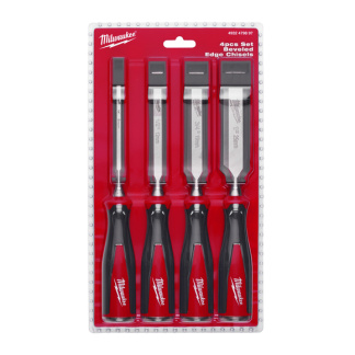 Milwaukee 4 Piece Bevelled Edge Chisel Set